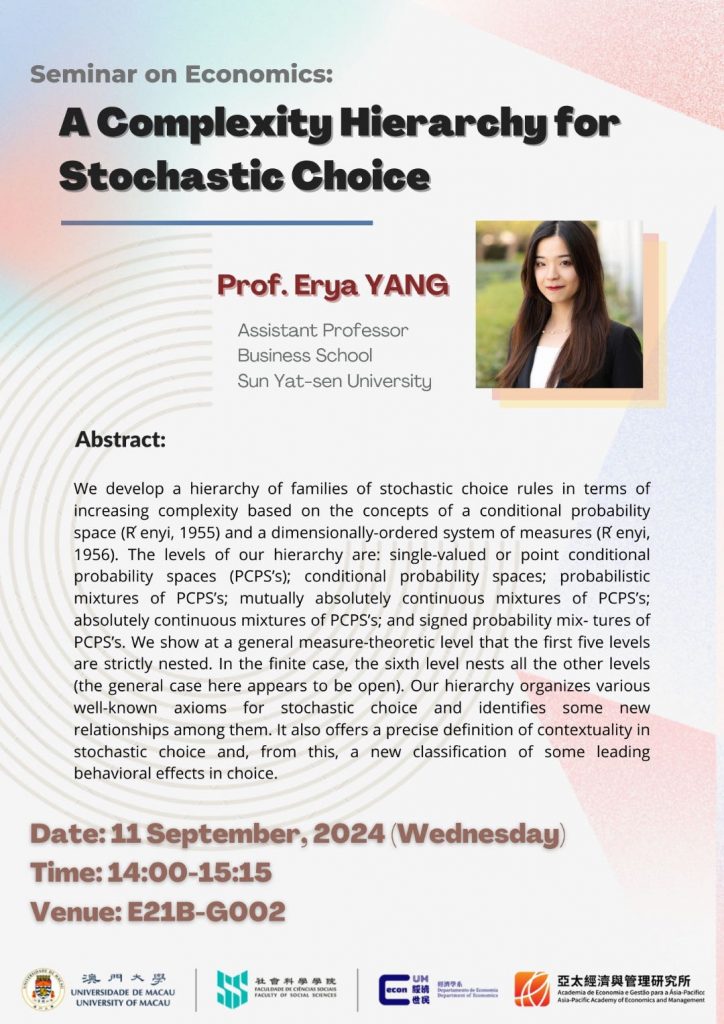 A complexity hierarchy for stochastic choice1